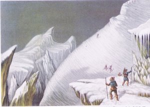 Stadia in de beklimming van de Mont Blanc, uit British Adventure gepubliceerd door Collins, 1947 door George Baxter