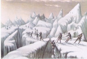 Stadia in de beklimming van de Mont Blanc, uit British Adventure gepubliceerd door Collins, 1947