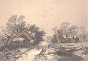 Winter door George Baxter