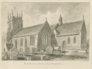 Sandon Kerk: sepia tekening, 1841
