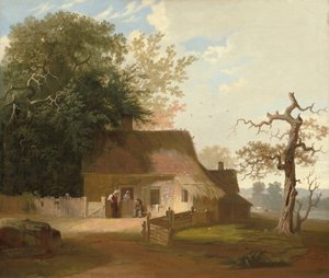 Cottage Landschap door George Caleb Bingham