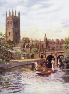 Oxford: Magdalen College en brug vanaf de Cherwell