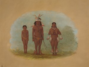 Een Chetibo Familie, 1854-1869 door George Catlin