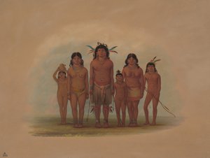 Een Connibo Indianenfamilie, 1854-1869 door George Catlin