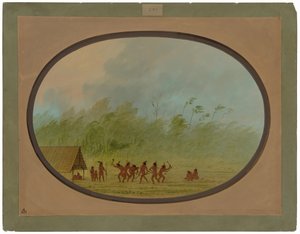 Een Connibo-wigwam door George Catlin