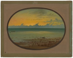 Een Walvis aan Land - Klahoquat door George Catlin