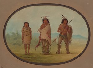 Een Yuma-hoofdman, zijn dochter en een krijger, 1855-1869 door George Catlin