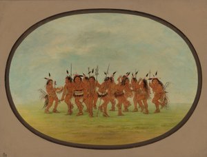 Amusante Dans - Sioux door George Catlin