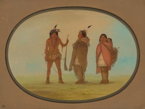 Arapaho Hoofdman, Zijn Vrouw en een Krijger