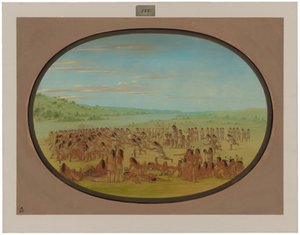 Balspel van de Vrouwen - Sioux door George Catlin