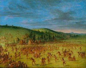 Balspel van de Choctaw - bal omhoog door George Catlin