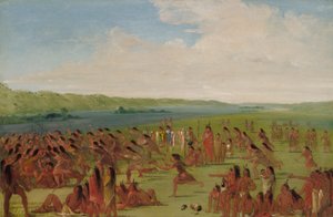 Balspel van de vrouwen, Prairie du Chien door George Catlin