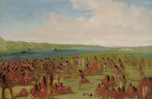 Balspel van de vrouwen, Prairie du Chien, 1835-1836 door George Catlin