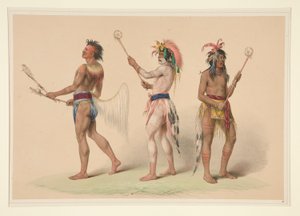 Balspelers, pl. 21 uit de North American Indian Portfolio door George Catlin