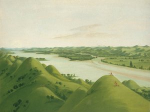 Prachtige Prairie Bluffs boven de Poncas, 1050 mijl boven St. Louis door George Catlin