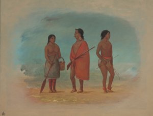 Botocudo Hoofdman, Zijn Vrouw, en een Jonge Man door George Catlin