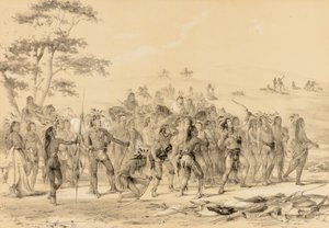 Dapperpijlen schieten - een wedstrijd - nr. 24 door George Catlin