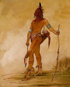 Cáh-he-ga-shín-ga, klein opperhoofd door George Catlin
