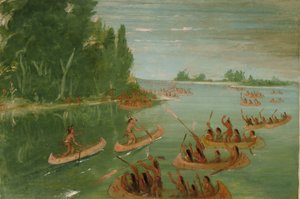 Kano-race bij Sault Ste. Marie door George Catlin