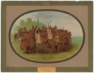 Catlin Schildert het Portret van Mah-to-toh-pa - Mandan door George Catlin