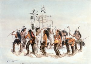 Chippewa Sneeuwschoendans, c.1835 door George Catlin