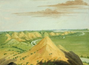 Clay Bluffs, twintig mijl boven de Mandans door George Catlin