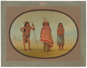 Cochimtee Hoofdman, Zijn Vrouw, en een Krijger door George Catlin