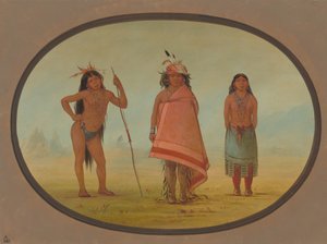 Cochimtee Chief, zijn vrouw en een krijger, 1855-1869 door George Catlin