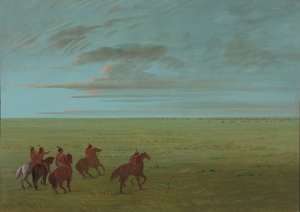 Connibos op weg naar wilde paarden door George Catlin