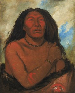 Duhk-gits-o-ó-see, Rode Beer, een onderscheiden krijger door George Catlin