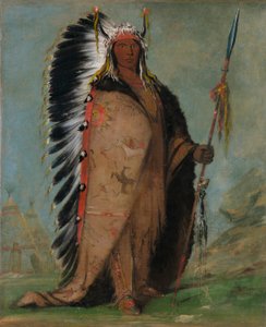 Ee-áh-sá-pa, Zwarte Rots, een Twee Ketels Opperhoofd door George Catlin