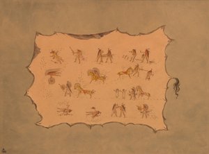 Facsimile van de mantel van Mah-to-toh-pa - Mandan door George Catlin