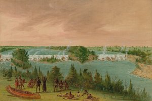 Vader Hennepin en Metgezellen bij de Watervallen van St. Anthony. 1 mei 1680, 1847-1848 door George Catlin