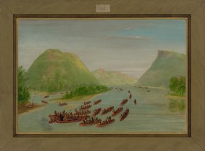 Vader Hennepin en twee metgezellen gevangen genomen door de Sioux, april 1680, 1847-48 door George Catlin