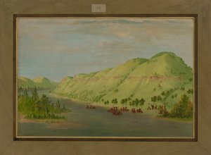 Vader Hennepin verlaat de Mississippi om zich bij La Salle aan te sluiten, 8 mei 1680, 1847-48 door George Catlin