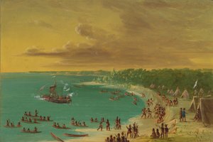 Eerste zeiltocht van de Griffin op Lake Erie, 7 augustus 1679, 1847-1848 door George Catlin