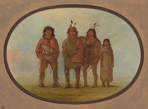 Vier Dogrib Indianen