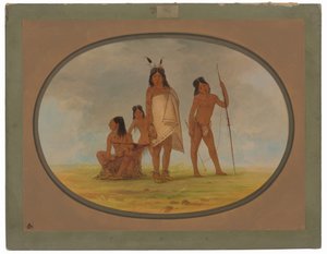 Vier Flathead-indianen door George Catlin