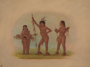 Vier Mura-indianen door George Catlin