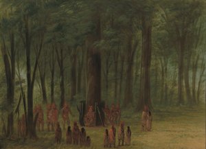 Begrafenis van Black Hawk - Saukie door George Catlin