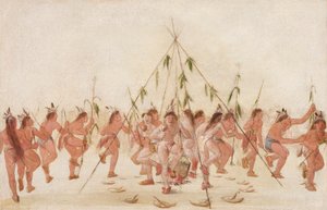 Groene maïsdans, Hidatsa door George Catlin