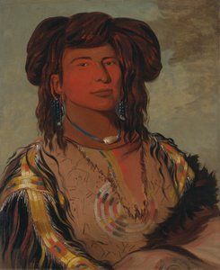 Ha-wón-je-tah, Eén Hoorn, Hoofd van de Miniconjou-stam door George Catlin