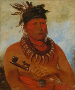 Háw-che-ke-súg-ga, Hij die de Osages doodt, Stamhoofd door George Catlin