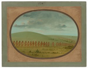 Indianenrij - Iowa door George Catlin