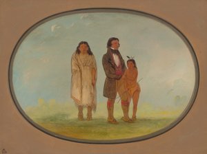 Kaskaskia Hoofd, Zijn Moeder en Zoon door George Catlin