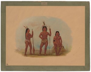 Klahoquaht Hoofdman, Zijn Vrouw en Zoon door George Catlin
