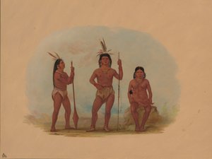 Klahoquaht Chief, zijn vrouw en zoon door George Catlin