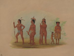 Klatsop Indianen, 1855-1869 door George Catlin
