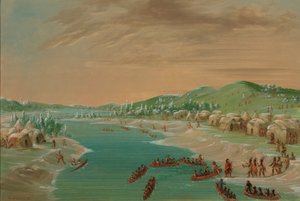 La Salle en gezelschap arriveren in het dorp van de Illinois. 1 januari 1680, 1847-1848
