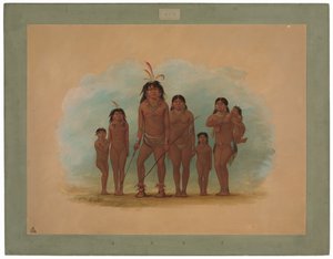 Lengua Hoofdman, Zijn Twee Vrouwen en Vier Kinderen door George Catlin